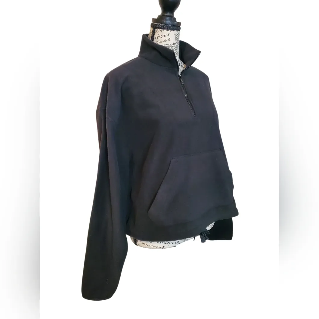 PINK Victoria's Secret Black Half-Zip Sweater Size: SP - Image 4