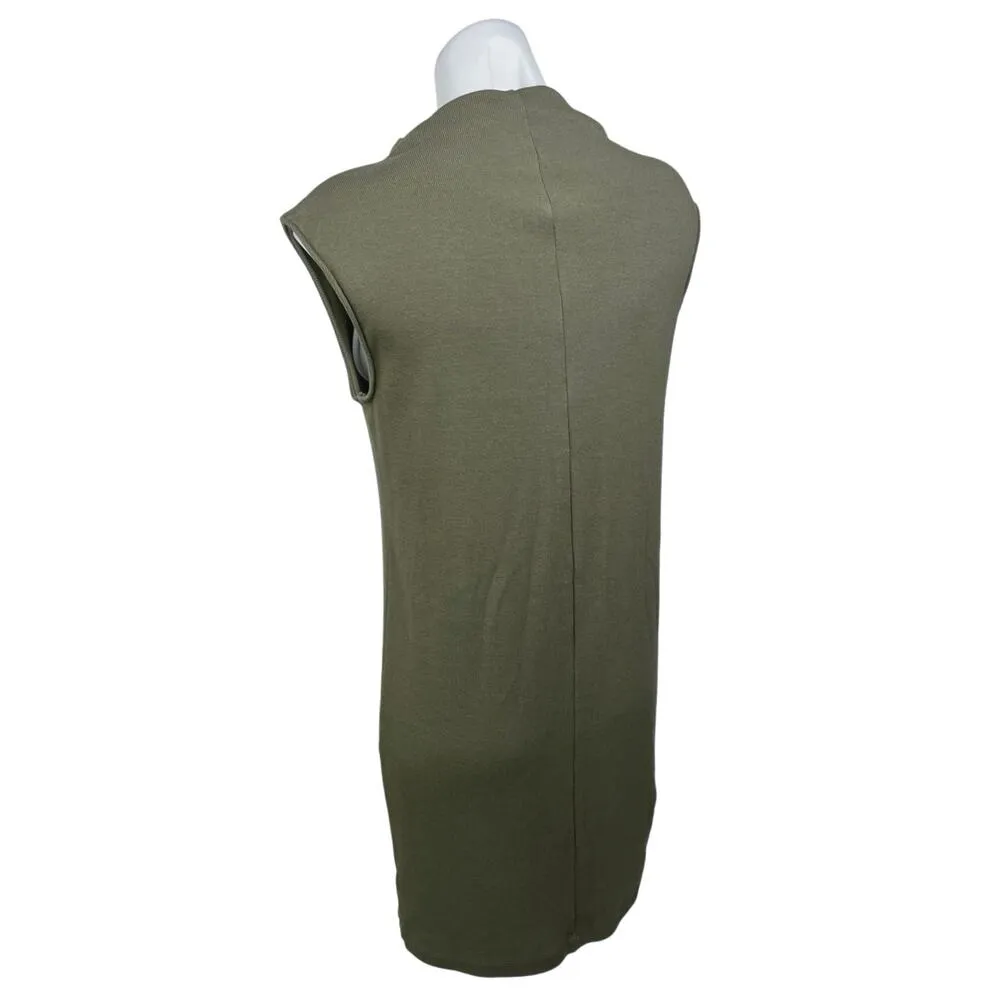 Old Navy Women's Olive Green Mock Neck Sleeveless Mini Sweater Dress Size M - Image 2