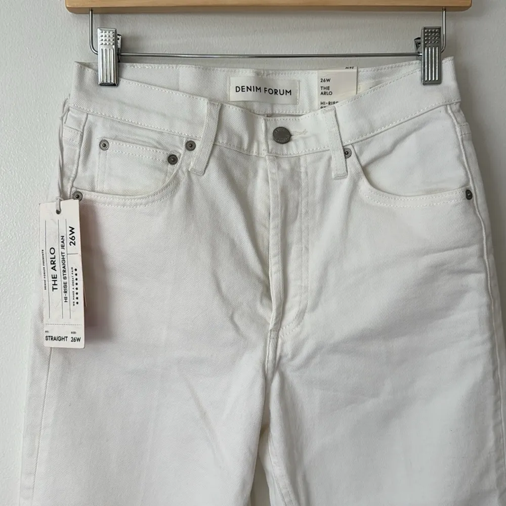 NWT Denim Forum Aritzia 26 The Arlo High Rise Straight in White - Image 6