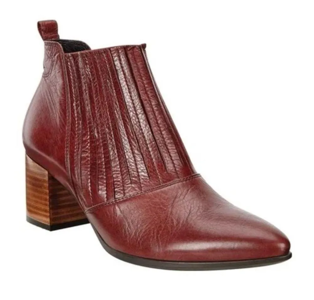 Ecco ECCO Women's Shape 45 Pointy Boots Elegant Burgundy Ankle Boots Size 38 Red - Image 2