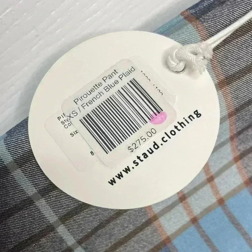 NWT - STAUD Pirouette French Blue plaid Pant Trousers Size XS - Image 11