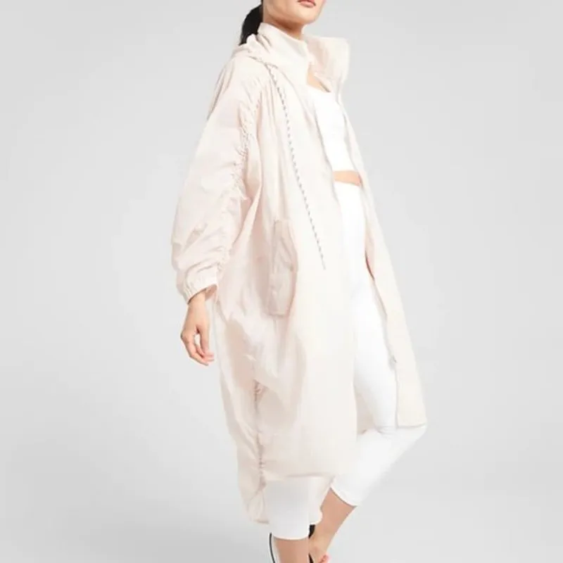 Athleta Canopy Parachute Jacket Long Pink Size Small NWT - Image 6