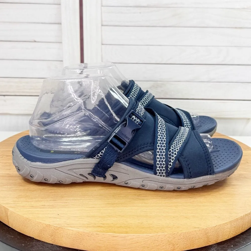 Skechers Reggae‎ Neoprene Slide Sandals Navy Blue Womens 9 - Image 2