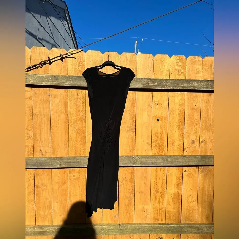 Vintage Y2K Bisou Bisou Womens Sz 4 Dress Black‎ blue rhinestone spring summer - Image 7