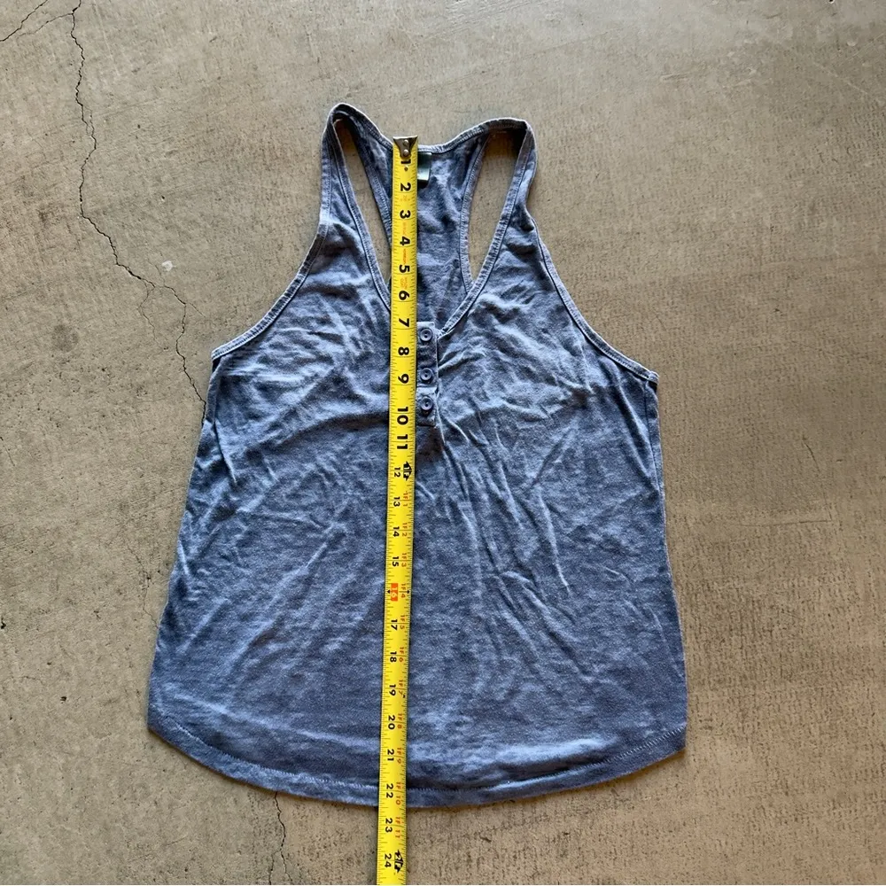 Alternative / athletic marled button up racetrack tank / blue / size small - Image 4