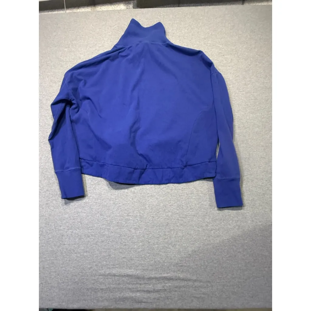 Women's Sweaty Betty Blue Cowl Neck Cropped Sweatshirt Size XXL - Image 5