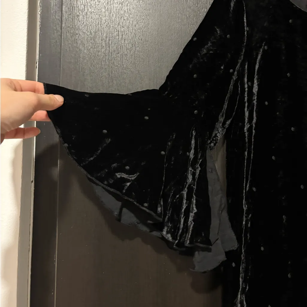 Johnny Was Roxanne Black Velvet Mini Dress — Size S, Like New - Image 10