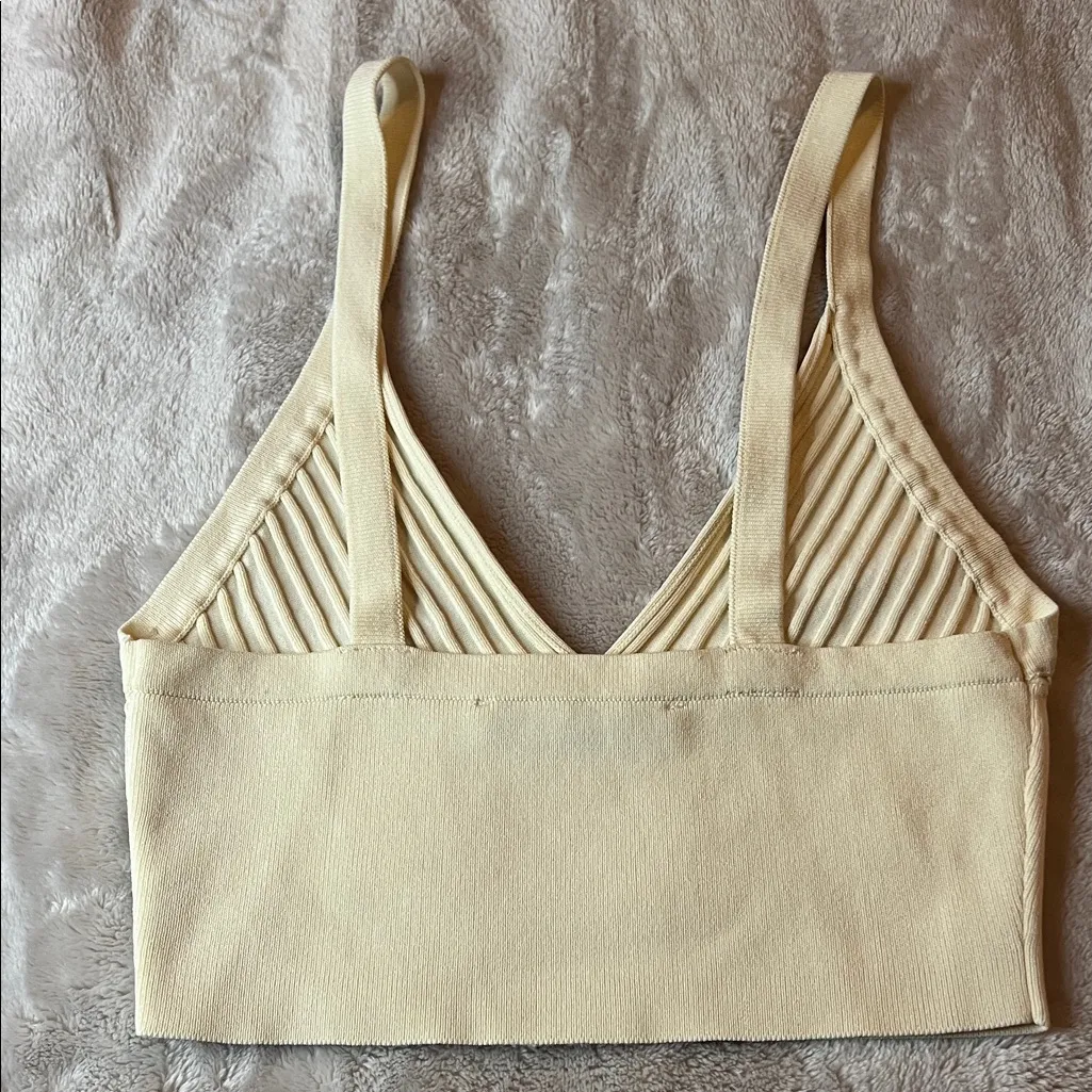 ZARA  Beige Ribbed Bralette - Image 3