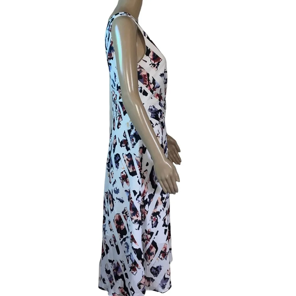 White House | Black Market  floral stripe wrap dress - Image 4