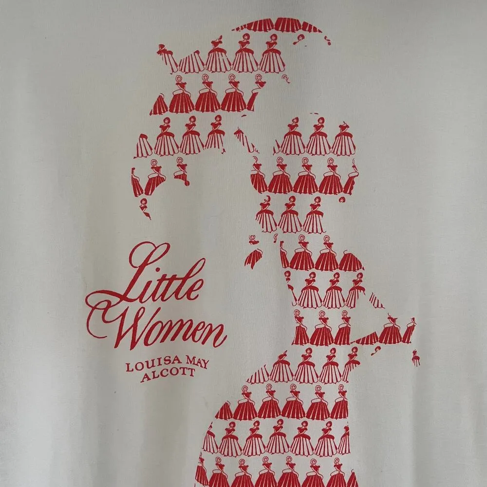 Out Of Print Little Women T-Shirt White With Red Silhouette Size S. NEW - Image 3
