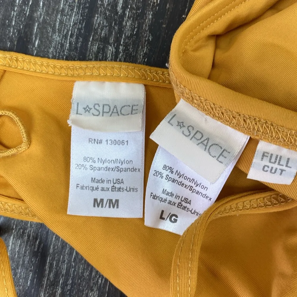 L Space Mustard Yellow Bikini Swim Bathing Suit Set M/L - Image 3