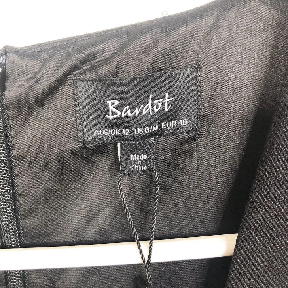 NEW Bardot Tulip Hem Sleeveless V-Neck Black Ruffle Dress Women's Size 8/M - Image 6