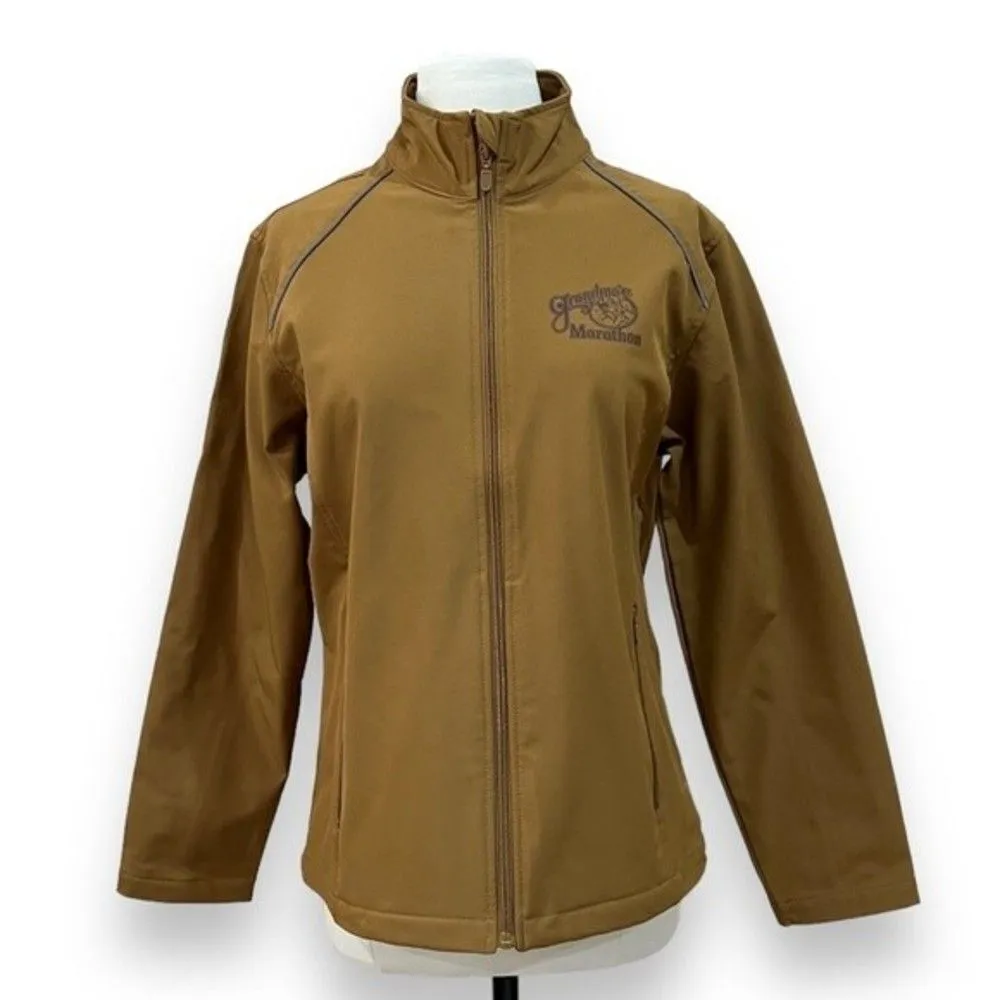 Harriton Grandmas Marathon Jacket Size Large Brown - Image 2