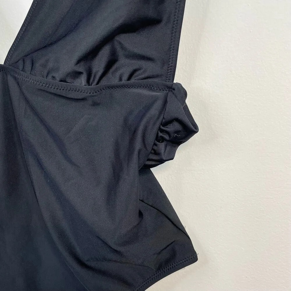 Aerie Black Plunge One Piece Swimsuit Swim Bathing Suit womens S Long Tall - Image 4