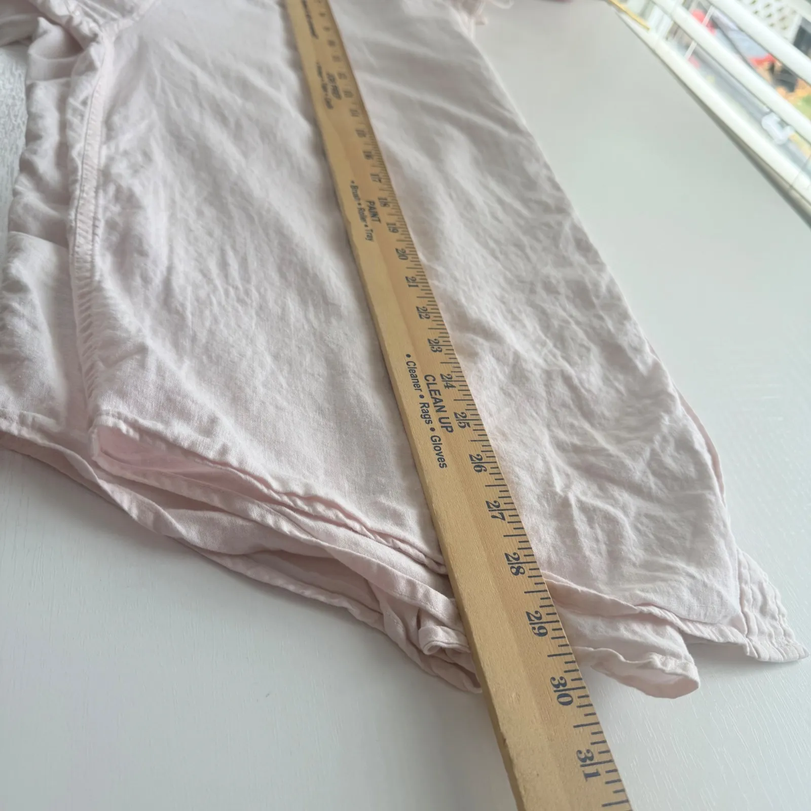 Wilfred Aritzia Free Relaxed Linen Button-Down Shirt — Light Pink — Size L - Image 5