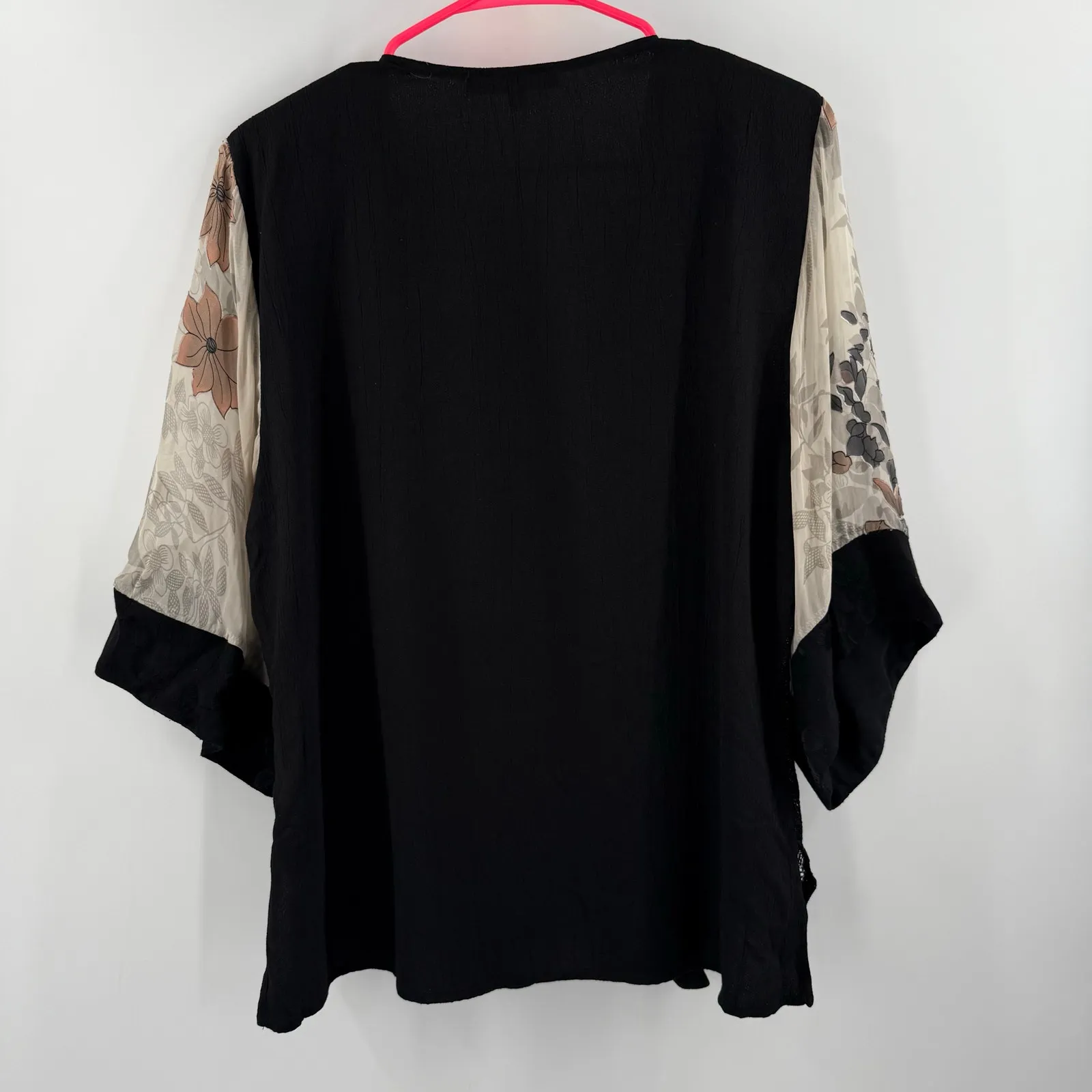 Spencer Alexis SA2 Large Kimono Silk Blend Lagenlook Art to Wear Boho Vintage Black - Image 2