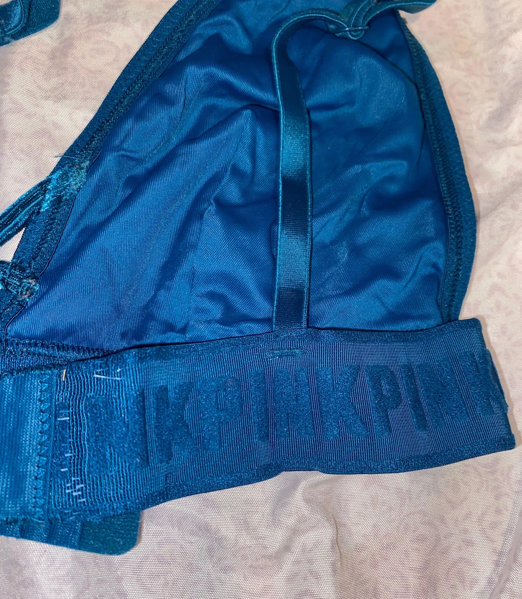Victoria secret velvet blue bralette - Image 4