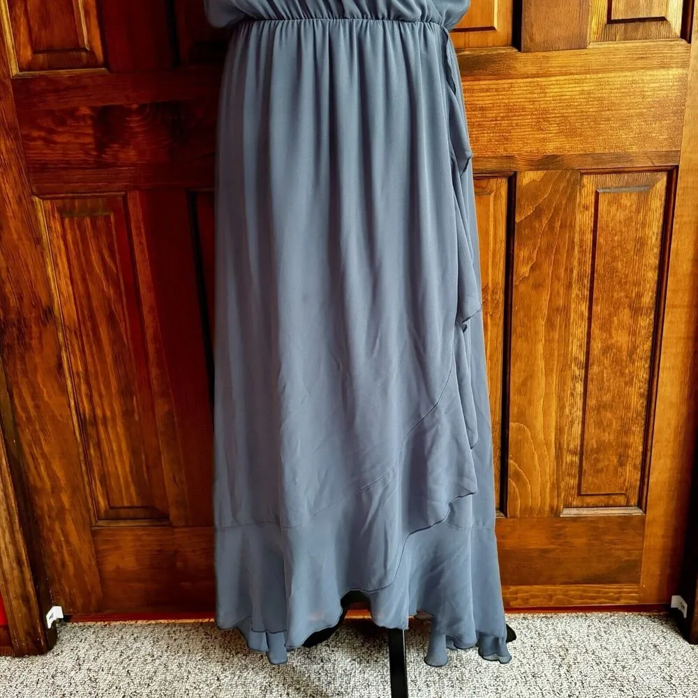 Show Me Your Mumu Dress Women’s Size XL Blue Chiffon Jess Ruffle Bridesmaid - Image 3