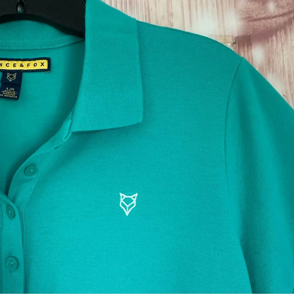 Prince & Fox Aqua Green Logo Polo Shirt - Image 6