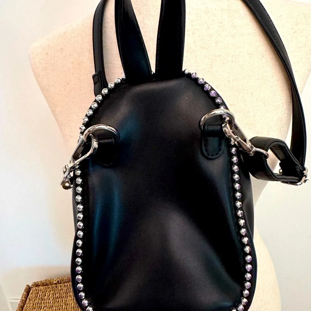 Black Studded Mini Backpack - Image 6
