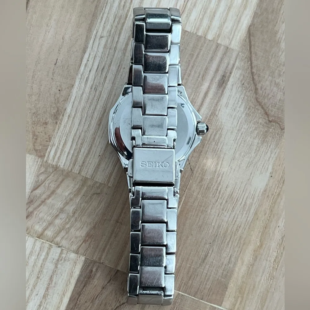 Seiko Coutura Ladies Watch RARE Diamonds Black Pearl Dial Stainless Bracelet - Image 14