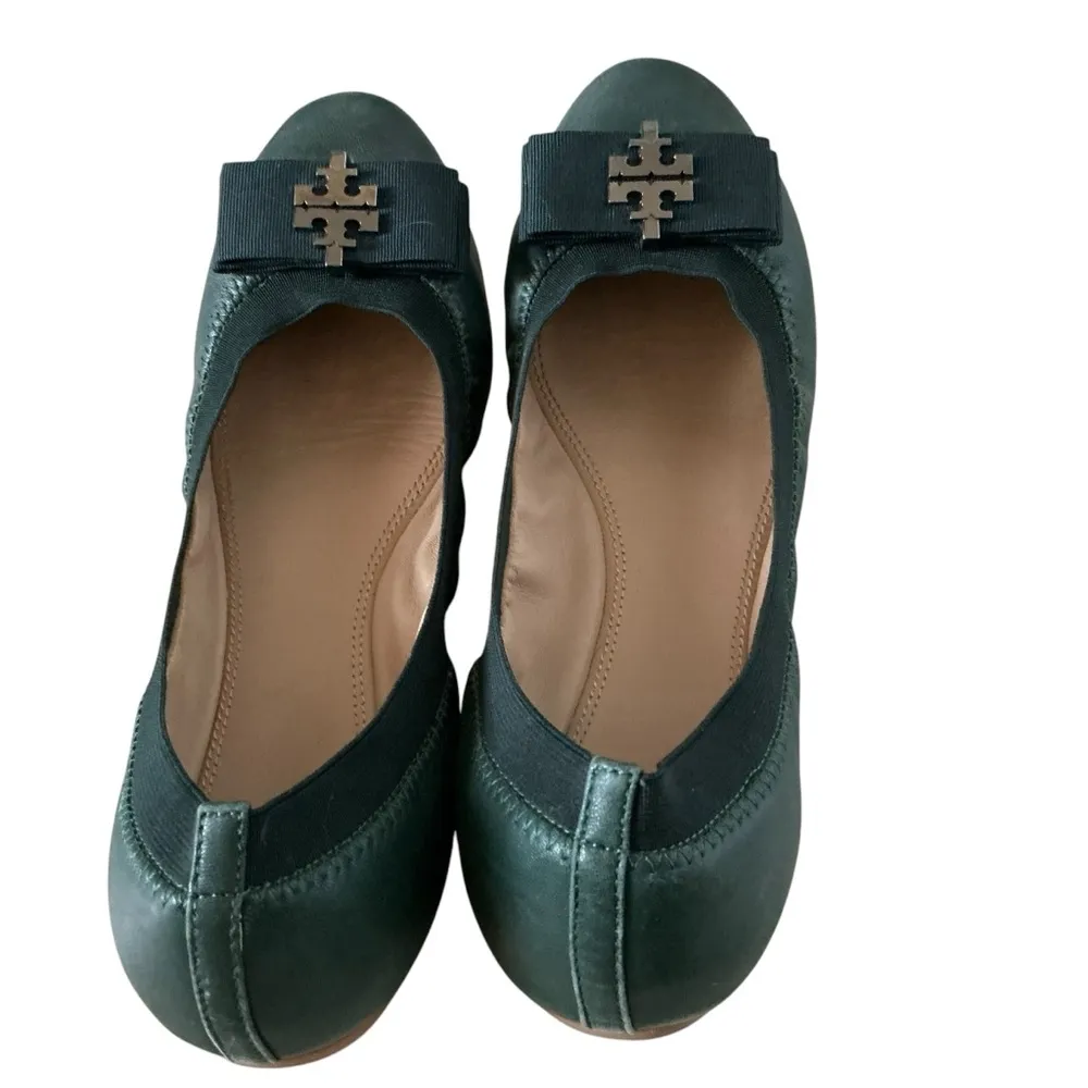 Tory Burch Sedgwick ballet flats size 9.5 lambskin leather in jitney green - Image 2