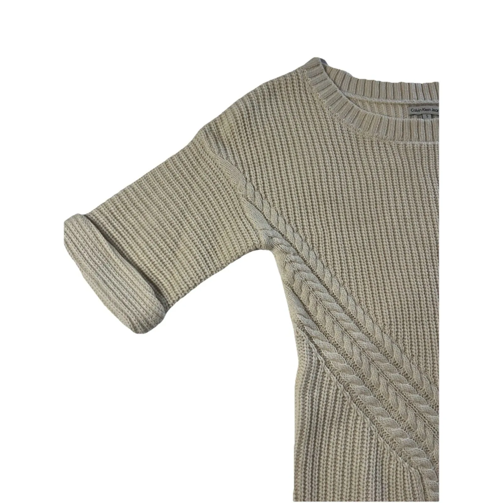 Calvin Klein Jeans Tunic Sweater NWT Small Ivory Classic - Image 4