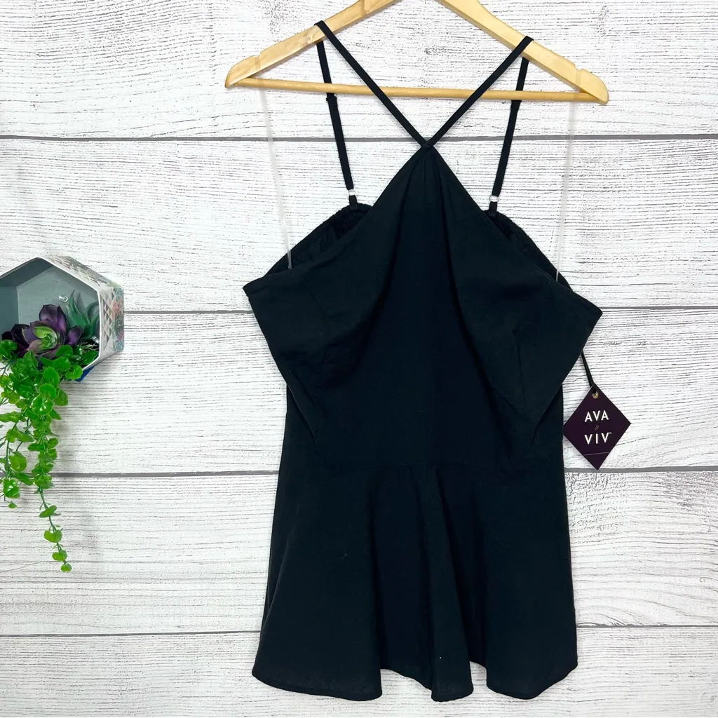 NWT Ava & Viv Black Strapless Blouse Top Size 1X - Image 10