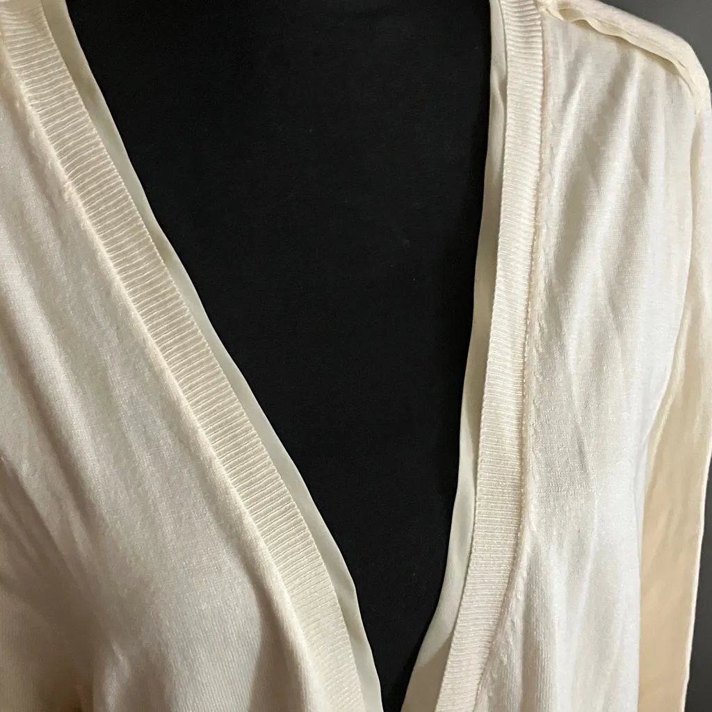 Norma Kamali Cream Button-Up Cardigan - Image 2