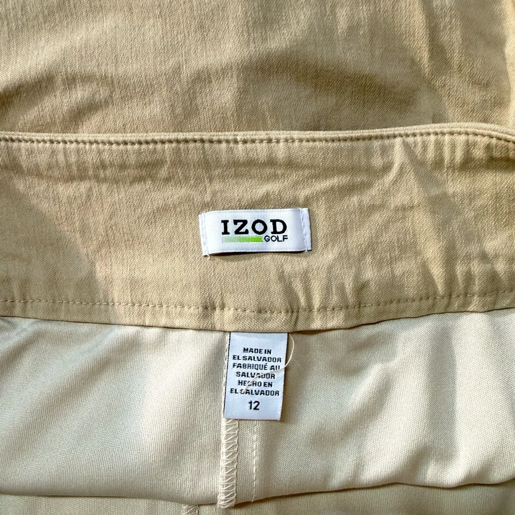 Izod Women’s Tan Classic Golf Skirt Neutral Athleisure Skort Style - Size 12 - Image 3