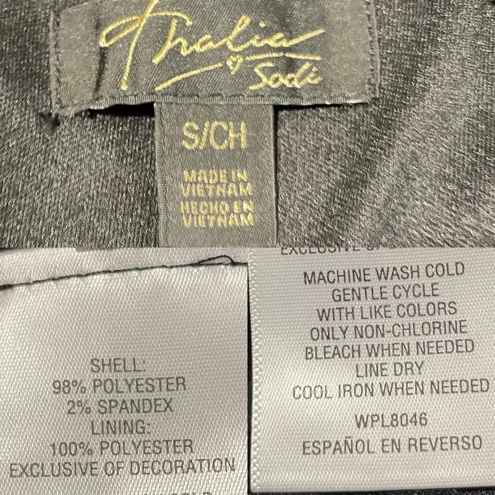 Thalia Womens Dress Black Sheath Lace Knee Length 3/4 Sleeve V Neck Small - Image 8