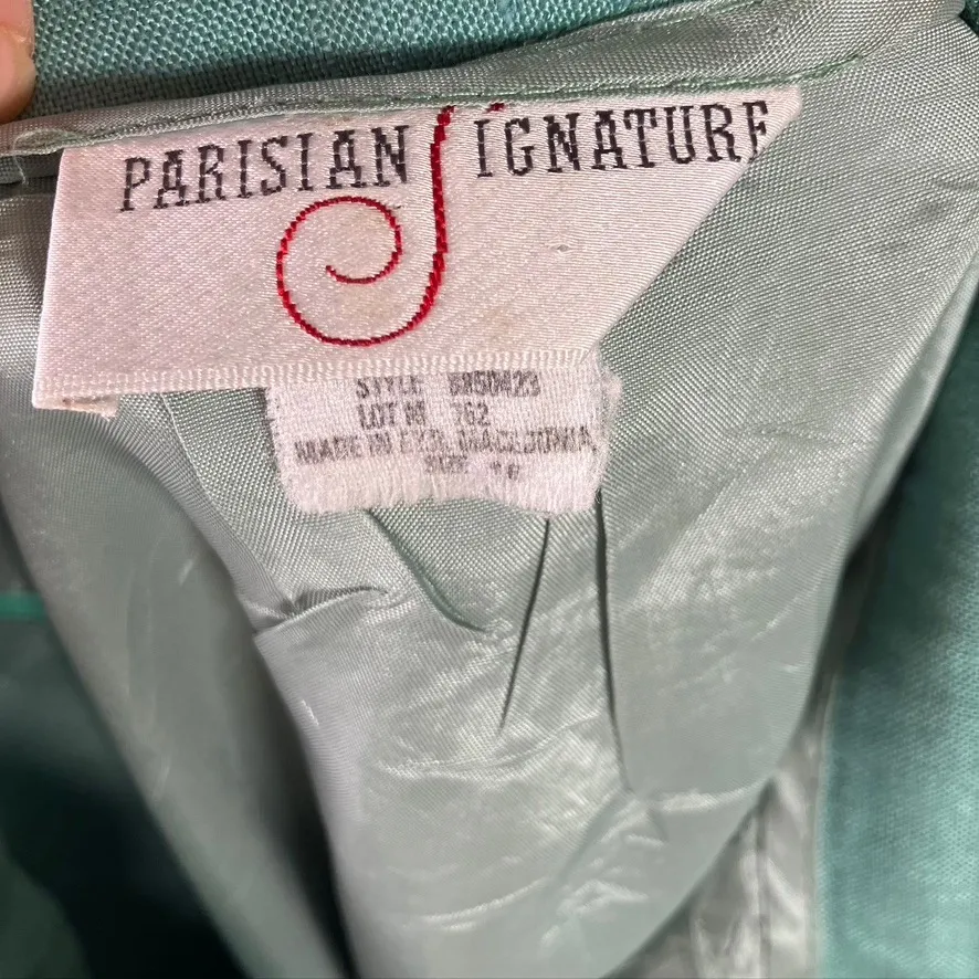 Parisian Signature Vintage Linen Rayon‎ Pencil Skirt Women's Size 16 Green Maxi - Image 7