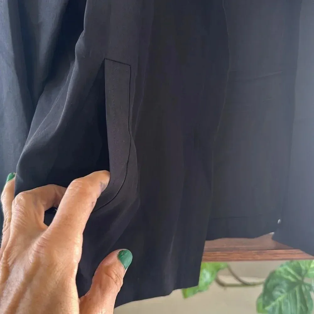 Eileen fisher Sandwashed Tencel Round Neck Jacket silk black NWT size small - Image 11