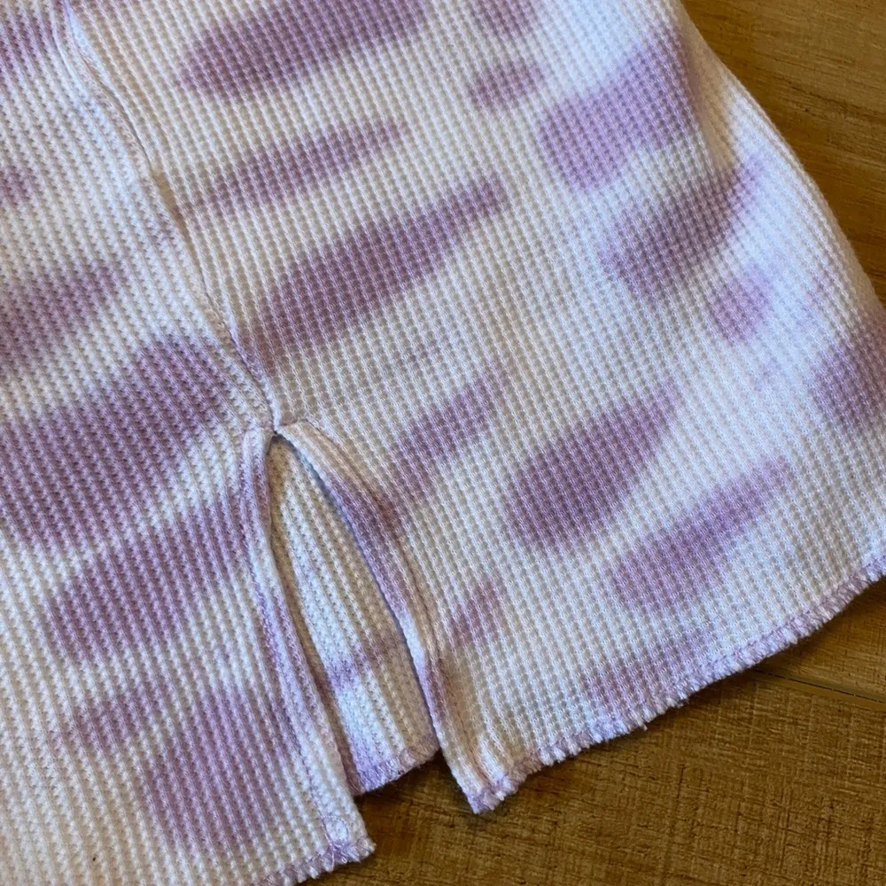 Pacsun small purple white tye dye Terry cloth mini skirt happy summer - Image 3