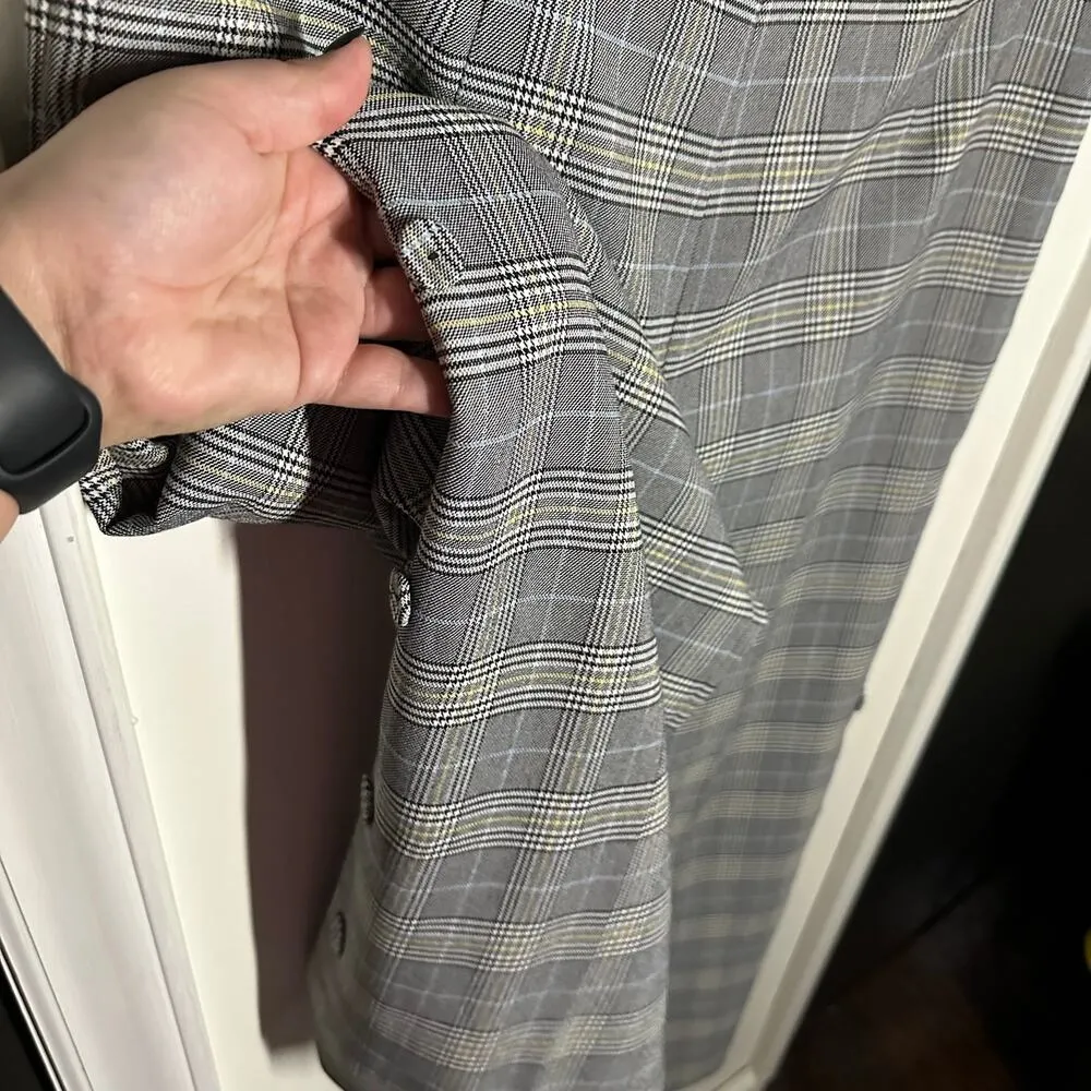 Bar III Women's Plaid Wide Leg Crop Pants Size 12 High Rise Trousers Work Office - Image 3