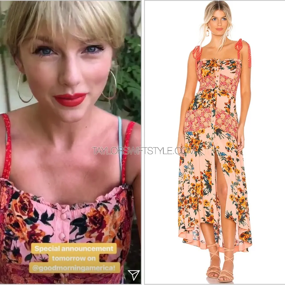 Free People Lover Boy Patchwork Maxi Dress Peach Size 10 Taylor Swift Boho - Image 3