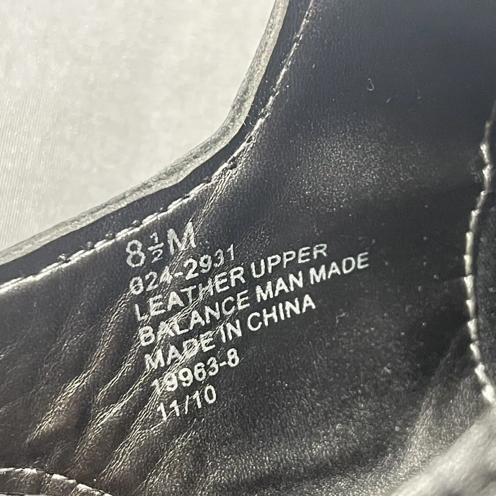 St Johns Bay Shoes Womens 8.5 M Heels Clogs Mules Buckle Black Leather - Image 15