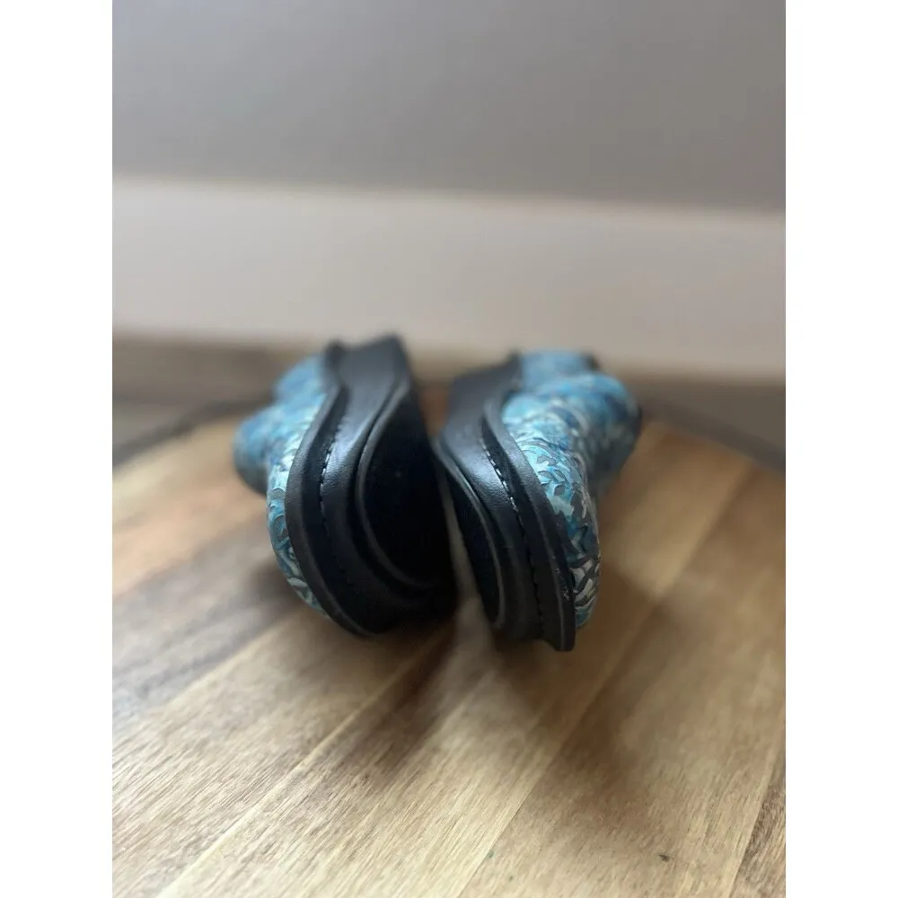 Alegria Clogs Debra Rose’s BLUE  Womens Sz 36 Slip On wedge Shoes - Image 6