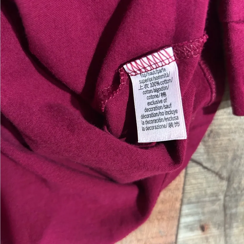 Victoria’s Secret Signature Long Sleeve Oversized Sleep Shirt M/L Berry Bling - Image 4