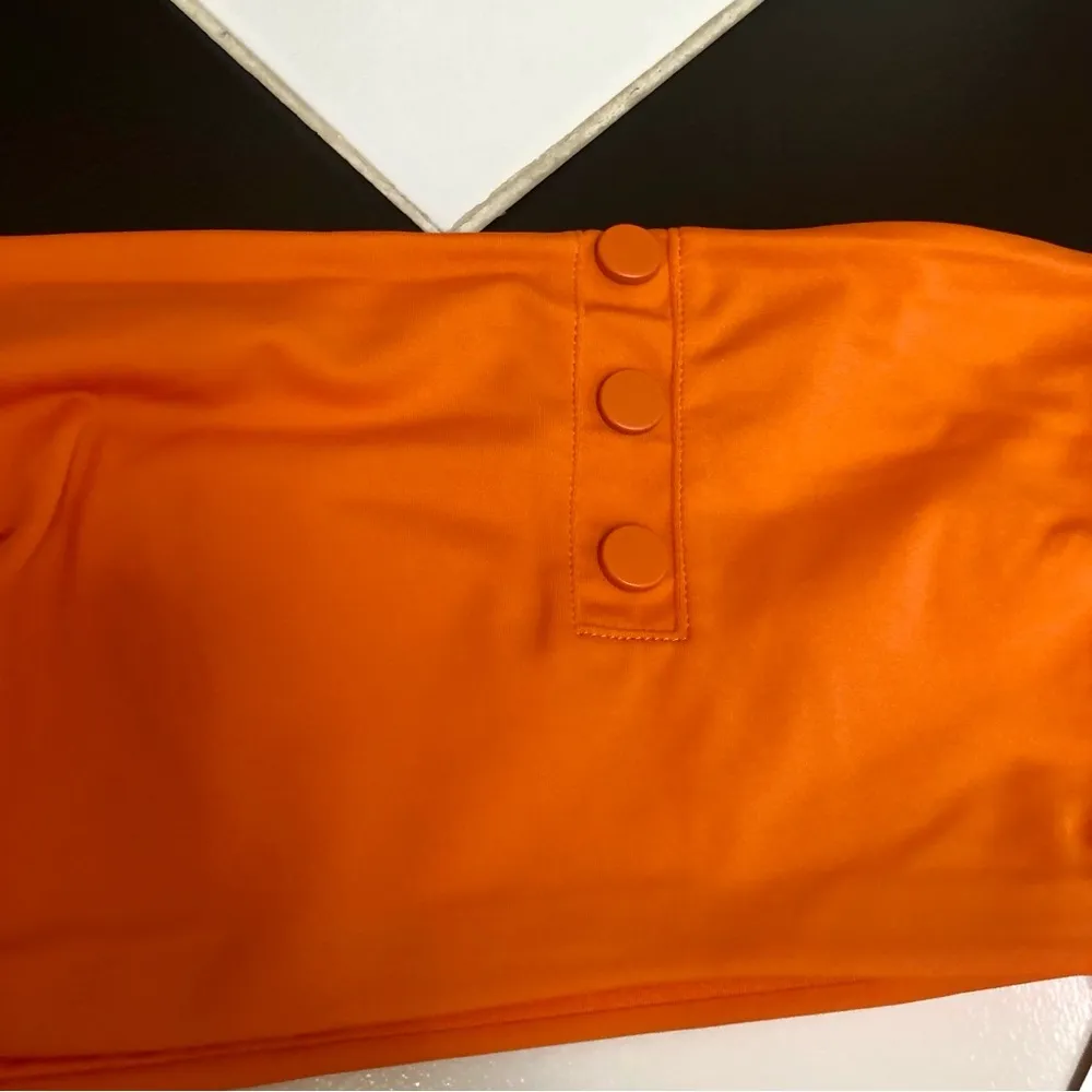 NWT Onia Ines Strapless Bikini Top Persimmon Bright Orange Neon Tube Top Citrus - Image 6