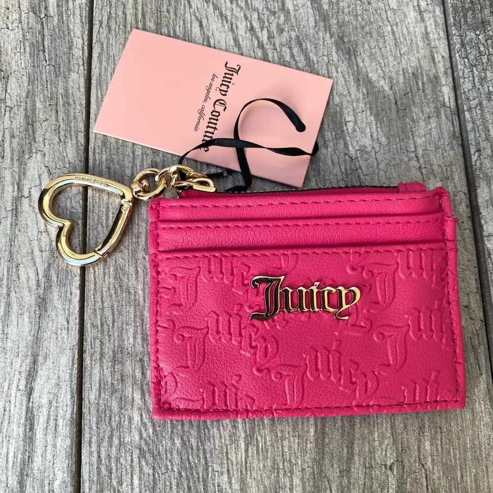 Juicy Couture Hot Pink Cardholder w/ Heart Charm - NWT - Image 5