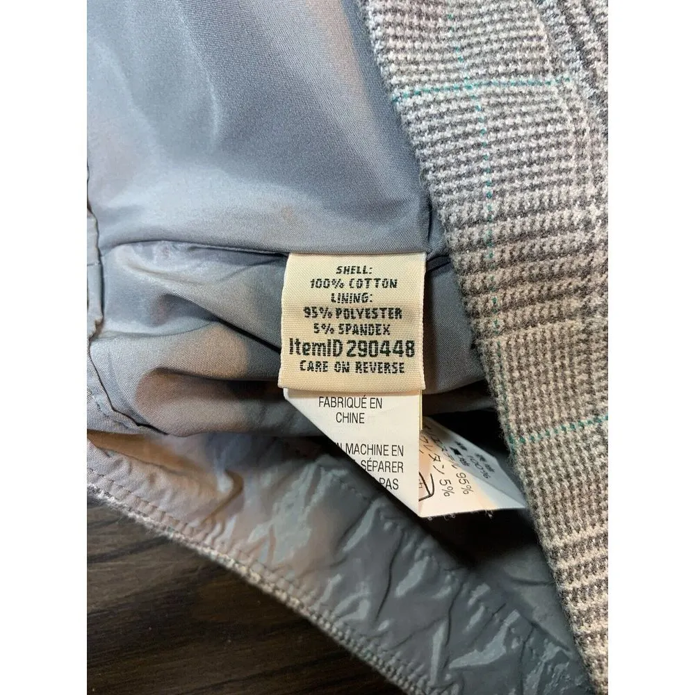 LL Bean Academia Mini‎ Skirt 6P Petite Faux Wrap Kilt Plaid Classic Fit Preppy Gray - Image 11