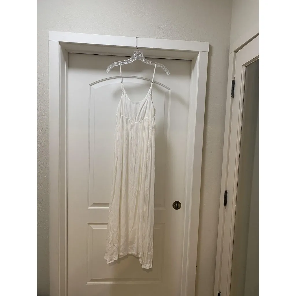 Z Supply Atlas Dress Womens Medium White Slip Maxi Spaghetti Strap Summer Casual - Image 4