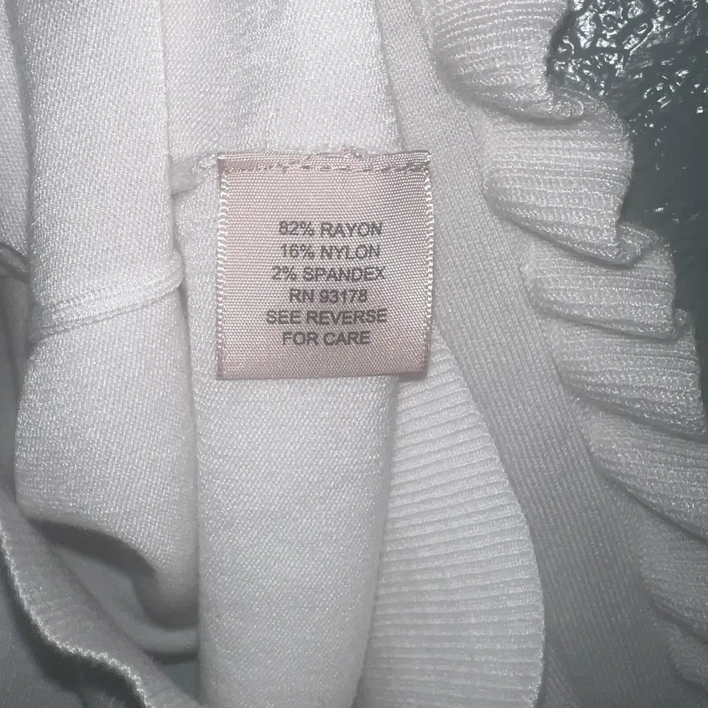 Philosophy White Ruffled Sweater Top, Size Large - Romantic & Chic - Image 2