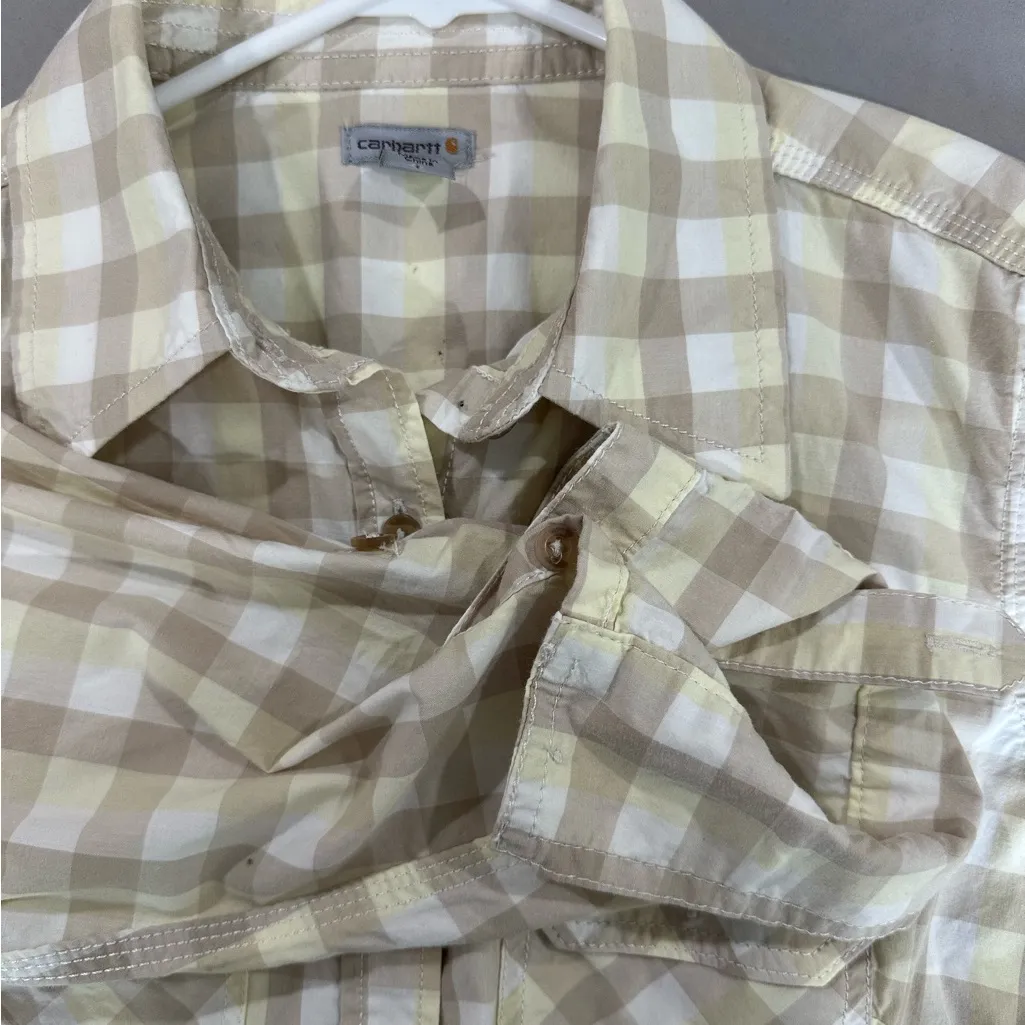 Carhartt Beige Plaid Shirt - Image 3