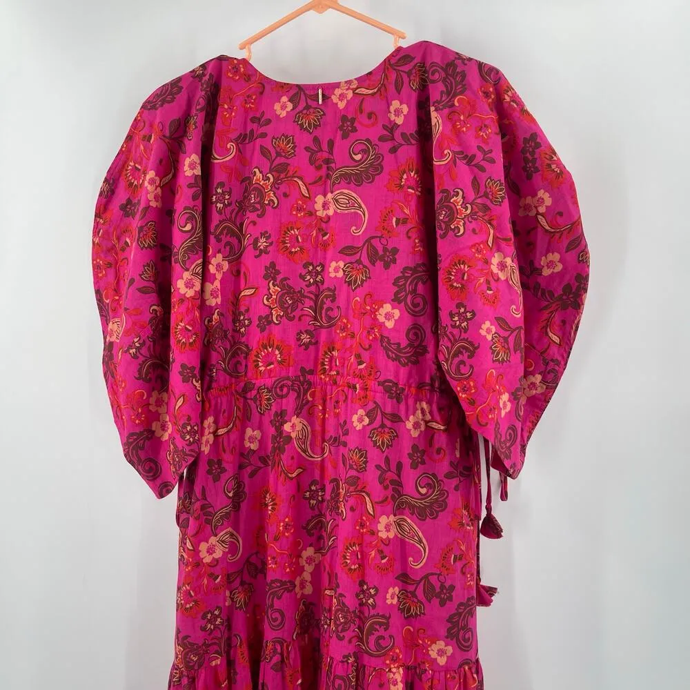 MISA Los Angeles Ysabel Dress Extra Small 100% Cotton Maxi Tiered Ruffle Floral - Image 9