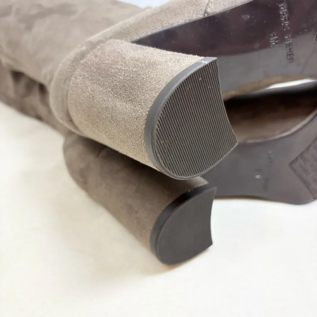 Marc Fisher Over the Knee Boots Suede Taupe Size 8M - Image 8