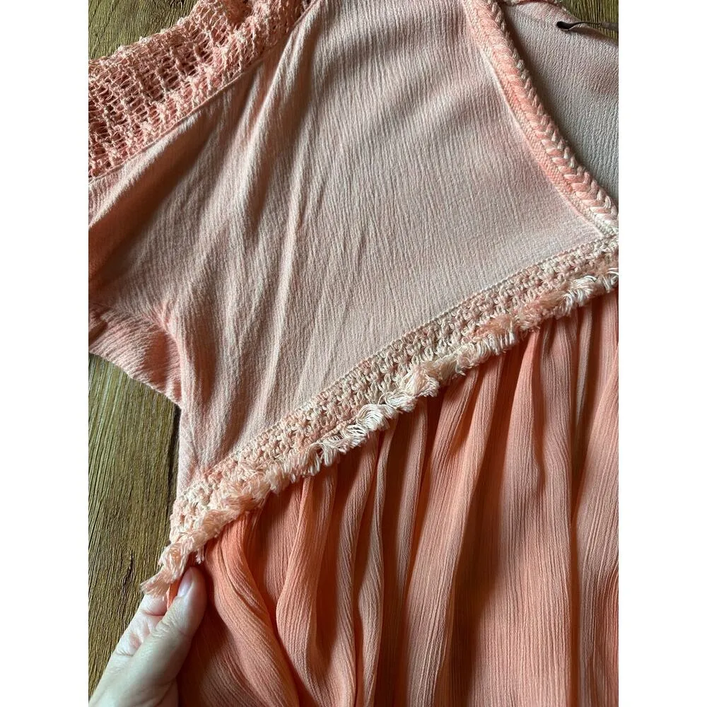 Miss Me Coral Boho Blouse Size Small - Image 3