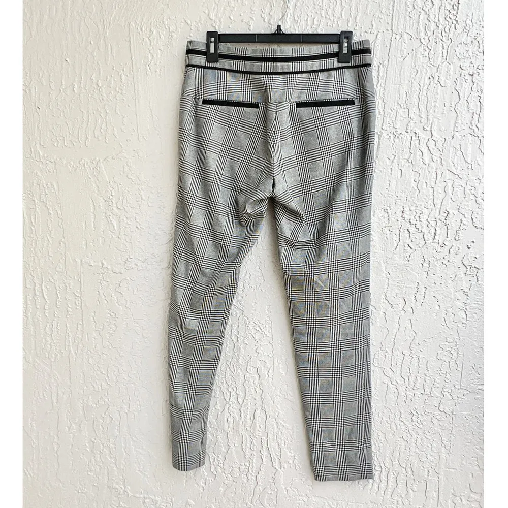 Veronica Beard Plaid High Waisted Straight Leg Trouser Pants Gray Women's US 6 - Image 5