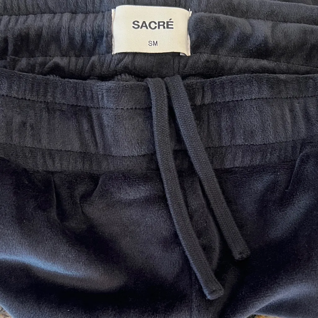 SACRÉ Solei Velour Black Track Pants Size Sm - Image 10